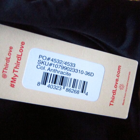 NWT- Third Love Classic Unlined Full Coverage Underwire Spacer Bra Size 36D - Picture 4 of 7